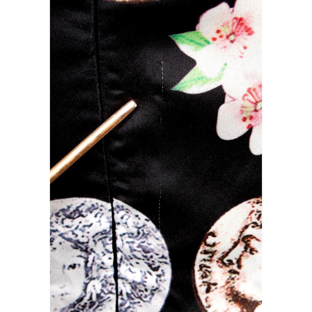 🍍Woo Woo Shop Black Floral & Coin Pattern Dress - Picture 4 of 7